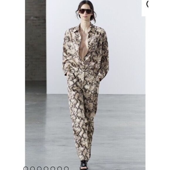 BNWT ZARA WOMENS COLLECTION ANIMAL PRINT SHIRT Size  S - Picture 4 of 10
